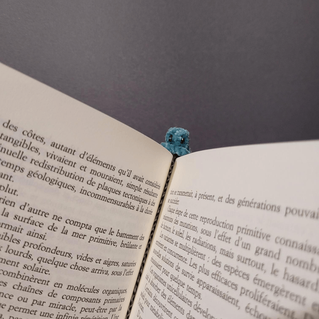 Marque page mini - Fluffy poulpy - turquoise