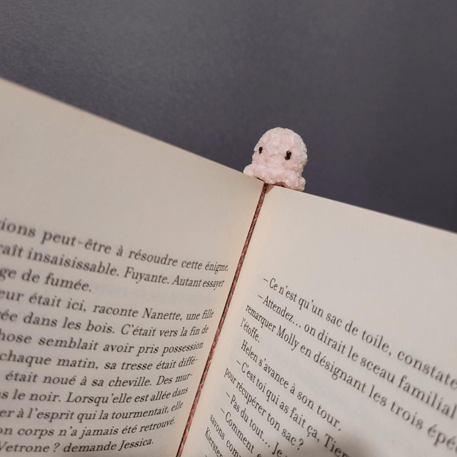 Marque page - Fluffy Poulpy - Rose
