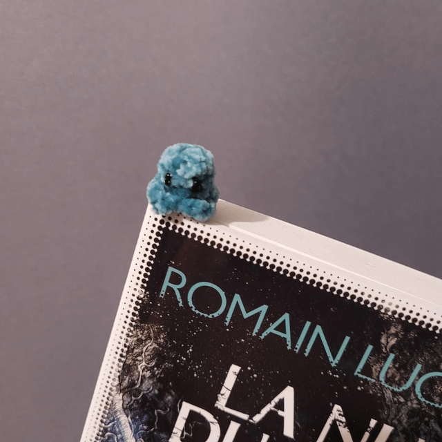 Marque page mini - Fluffy poulpy - turquoise