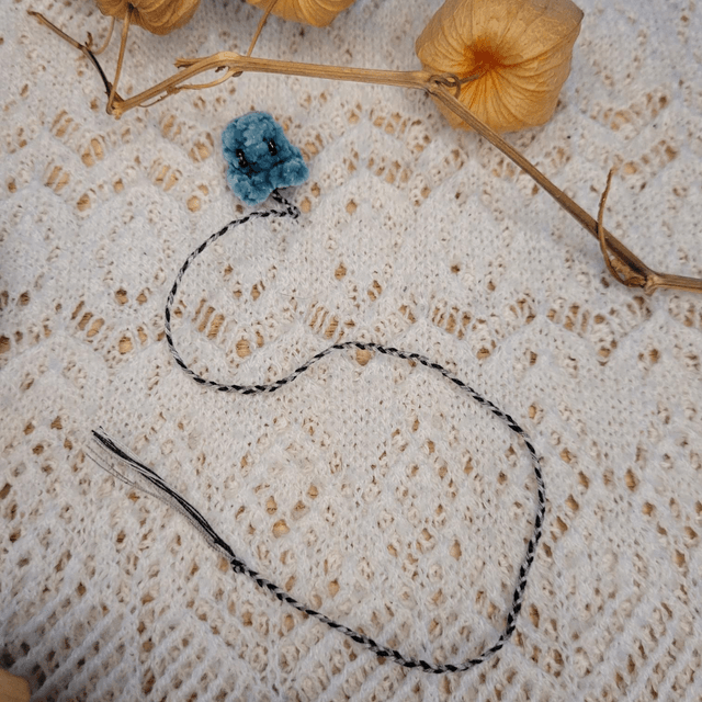 Marque page mini - Fluffy poulpy - turquoise