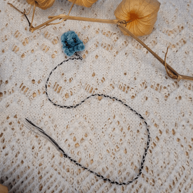 Marque page mini - Fluffy poulpy - turquoise